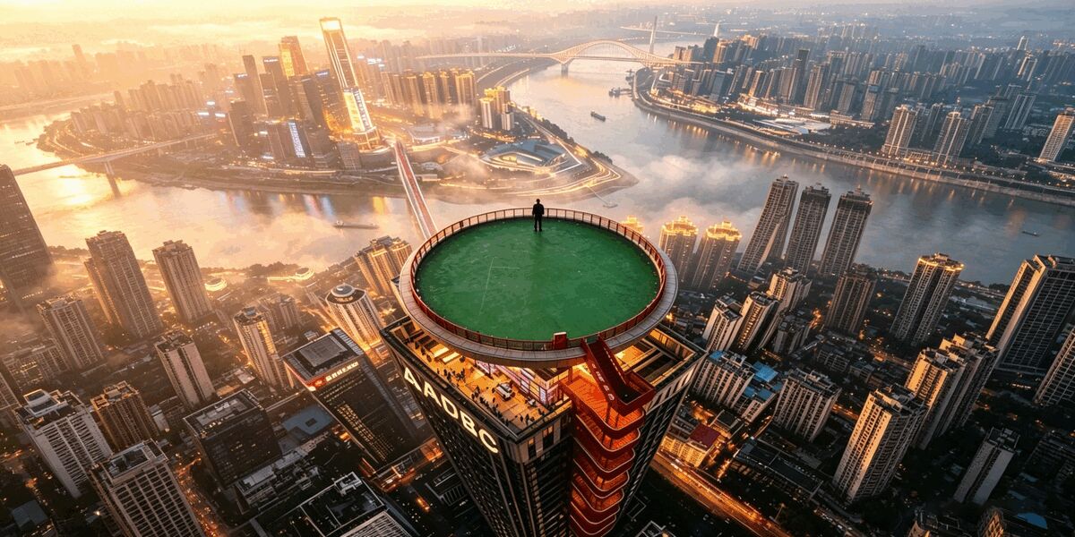 联合国际大厦千亿像素全景，自318米楼顶停机坪俯瞰两江四岸