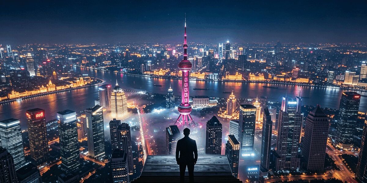东方明珠千亿像素全景，自东方明珠第六小球室外平台230米俯瞰上海